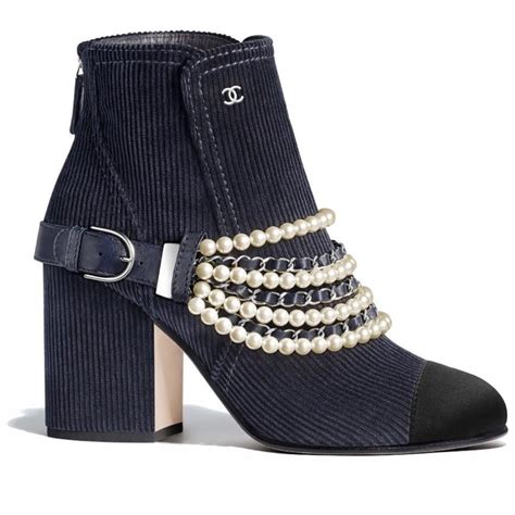 chanel ankle boot 2019|Chanel boots with pearl heel.